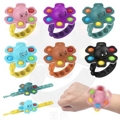 China Silicone Octopus Squid Game Push Bubble Toys Wristband Destroy The Rat Pioneer Decompression Wristband Wristband Kids Gift for sale