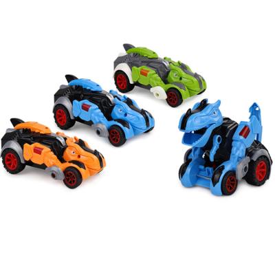 China Toy Tyrannosaurus Racing Dinosaur Transform Car Toy Assembly Model Vehicles Friction Car Gift For Kids for sale