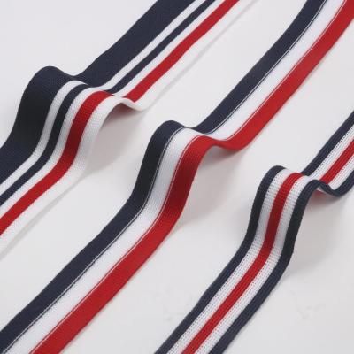 China Viable Custom Color Waist Webbing Logo Custom Polyester Jacquard Polyester Ribbon For Clothing Shoe Bags for sale