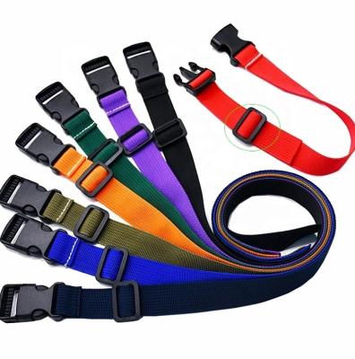 China Custom Custom Logo Travel Accessories Recyled Color Adjustable Sliver Luggage Strap Belt for sale