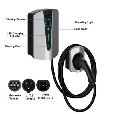 China AC home charging wholesale price ev charger 7kw 32a car charger with wall mounted installation for sale