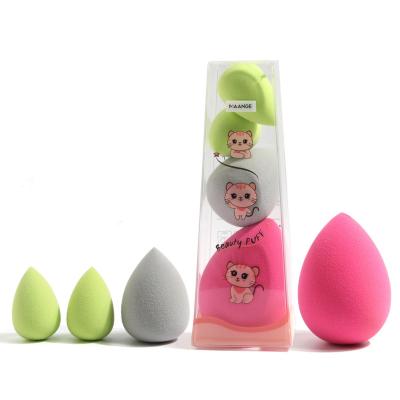 China Low MOQ Private Label Logo Latex Free Super Soft Custom Hydrophilic Non-Latex Make Up 4pcs Makeup Sponge Beauty Puff Wholesale for sale