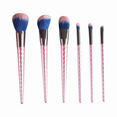 China Smudge brush in Wholesale6makeup running brush plating plastic handle nylon hair beauty tool kit brush for sale