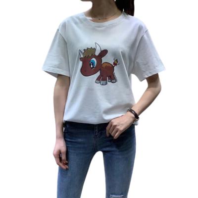 China 28 Color Computer Printing Simple Professional Cheap Cotton Retro Women's T-Shirt for sale