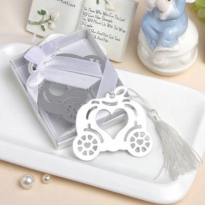 China Wedding Party Return Gifts Wedding Favors And Gifts of Silver Cinderella Pumpkin Carriage Bookmark Wedding Supplies Souvenirs & Gifts For Guests for sale