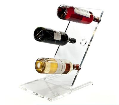 China Beautiful Simple Clear Acrylic High Quality Wine Rack Wine Bottle Storage Organizer for sale