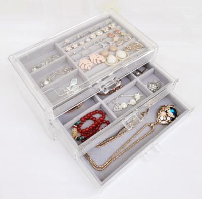 China Super Hot Cosmetic Jewelry Storage Necklace Storage Box Organizer Ring Acrylic Display Stand Earring Ring for sale