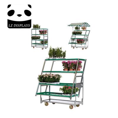 China Delivery And Plants / Flowers Deployment Greenhouse Carts Danish Garden Display Carts Cart With Roof for sale