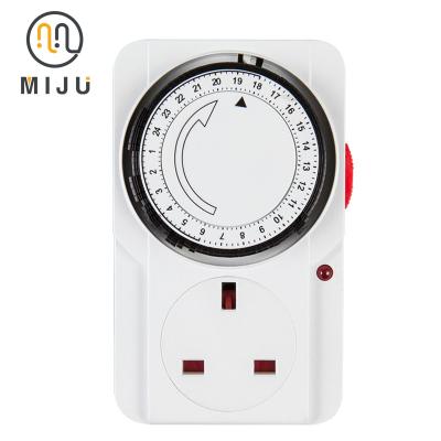 China PC 24 Hour Mechanical Programmable Time Relay UK Plug Plug In Timer Switch 240v for sale