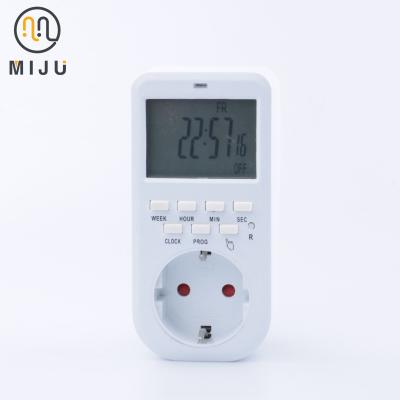 China Hot Sale Fireproof High Quality Weekly Programmable Battery EU PC Timer Socket Electronic Socket for sale