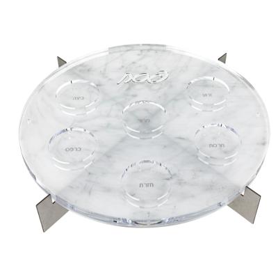 China Morden MetaLucite Seder Dish with Metal Holders for Jewish Acrylic Pesach Seder Dish for Passover for sale