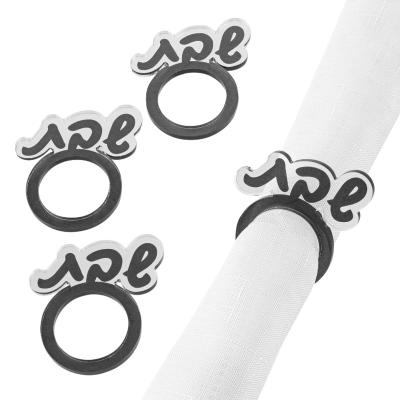 China Durable Silver Color Lucite Shabbos Napkin Rings Shana Tova Tissue Rings Acrylic for sale