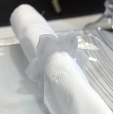 China Lucite Flower Durable Marble Napkin Rings for Tablescape for sale