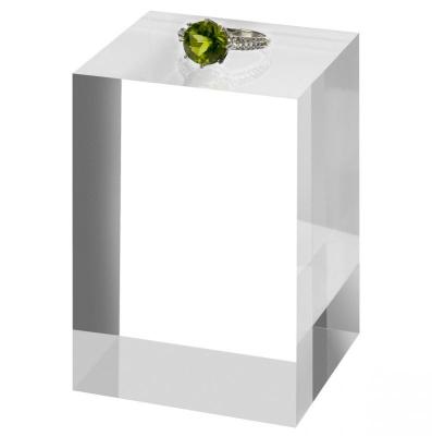 China Custom Size Customized Modern Solid Clear Acrylic Block For Jewelry Ring Showcase Watches for sale