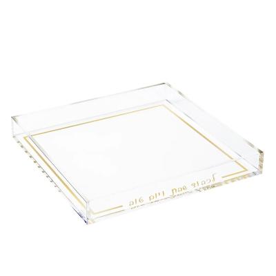 China Morden 5mm Thick Acrylic Gold Tray with Rim for Bread, Candy Family, Party for sale