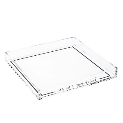 China Morden 5mm Thick Acrylic Silver Tray with Rim for Bread, Candy Family, Party for sale