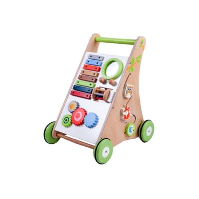 China China Supplier Early Education Baby Walker Wooden Walking Cart Baby Active Learning Toy For Children Educational for sale