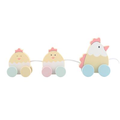 China Low Price High Quality Eco-Friendly Animal Car Early Education Baby Early Educational Toys Pull Along Toy Wooden for sale