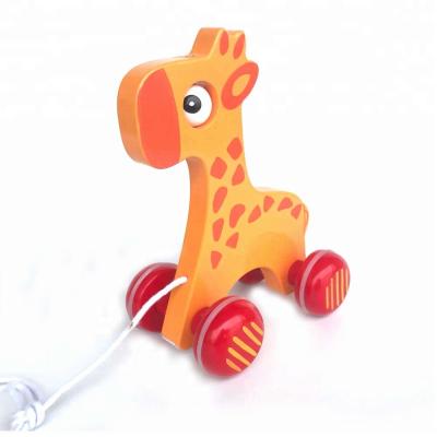 China Top selling wooden game certificated animal traction alongside wooden toy for kids for sale