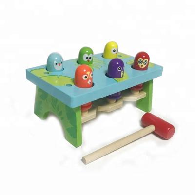 China New Arrival Earlier Popular Activity Colorful Wooden Education Hammer Toy For Children for sale