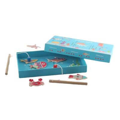 China Eco-Friendly 3D Educational Toys Outdoor Wooden Fishing Toy Magnetic Fishing Game For Kids Kids Early Baby Educational Toys for sale