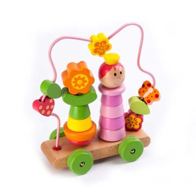 China Earlier Education New Arrival Block Stacking Princess Wooden Wire Beads Toy Game For Children for sale