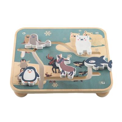 China New Educational Game Style Products Memory North Pole Pathfinder Puzzle Challenging Plyood Maze Game For Baby for sale