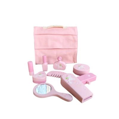 China Funny Educational Toy New Arrivals Fashion Beauty Set Wooden Toy Pretend Play Make Up Toys For Girls for sale