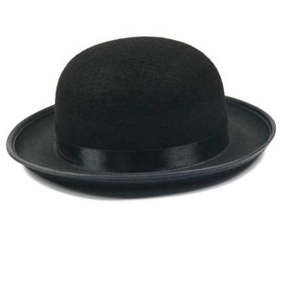 China 2020 Black Felt Cowboy Hats Round Cap Felt Hats Character Pitcher Hats for sale