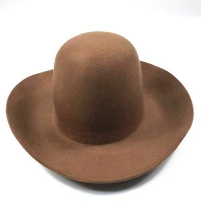 China Character Trend Felt Panama Hat Wool Felted Hat Round Lid Cap Soft Beach for sale