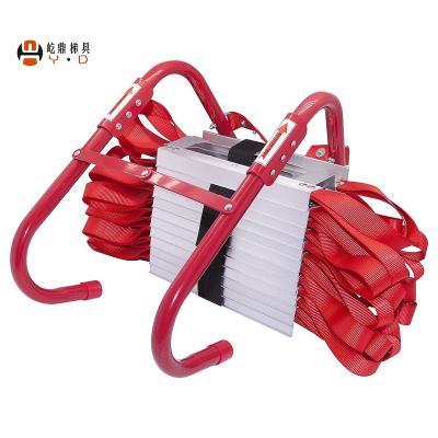 China Three Tier Folding Ladders 8m Long Fire Egress Ladder With Anti - Slip Rungs for sale