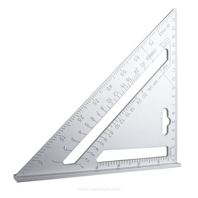 China Stainless Steel Woodworking Tools 7in Aluminum Alloy Triangle Ruler Protractor Miter Speed ​​Square Measuring Ruler for sale