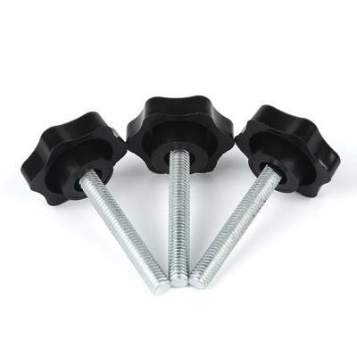 China Retail Industry Plum External Hex Bakelite Tightening Screw Handle Bolt Thread Hand Star Clamping Nut Knob Mechanical Carbon Steel for sale