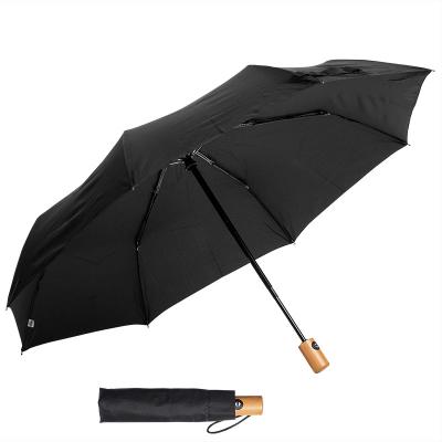 China Japan Kids Eco Friendly Folding Umbrellas Black / RPET Red ECO Folding Bamboo Umbrella With Bag for sale