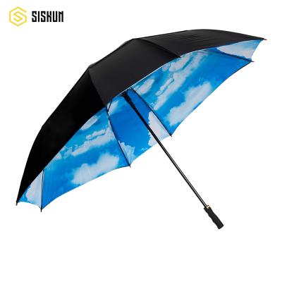 China Traditional BSCI reach logo 30-36 automatic windproof golf umbrella high quality double layer model customized per inch for sale