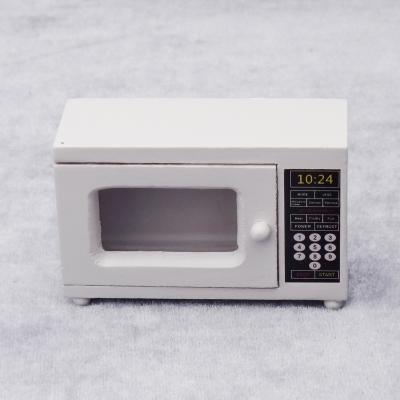 China 1:12 Dollhouse Kitchen Wooden Furniture Miniature White Microwave for sale