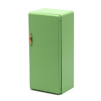 China Modern Fresh Green Single Fridge Miniature Furniture 1:12 Door Model TOY Dollhouse Mini Furniture Scene Kitchen MODEL for sale