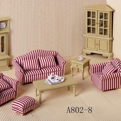 China 1:12 Doll House Furniture Mini Wooden Living Room Furniture Model Set Miniature Furniture for sale