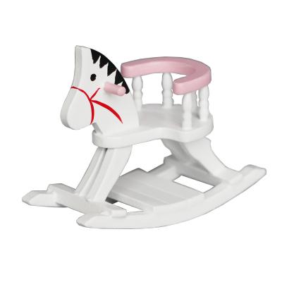 China TOY 1:12 MODEL Dollhouse Mini Furniture Accessories Small Rocking Horse Children's Room Decorative Chair for sale