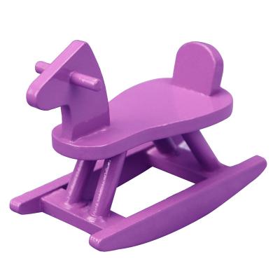 China 1:12 dollhouse mini dollhouse furniture ob11 kids purple TOY rocking horse scene micro room MODEL small for sale