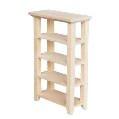 China 1:12 Wooden Dollhouse Furniture ob11 Miniature Food and Play Model Accessories 4 Layers Frame Unfinished Shelf for sale