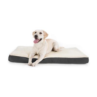 China Foldable Large Removable Blanket Dog Bed With Removable And Washable Blanket And Egg Crate Foam For Large Dog for sale