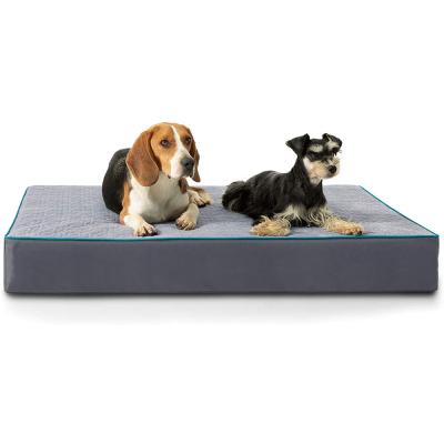 China Travel Memory Foam Dog Bed for Large Dogs up to 75/100lbs, Pet Bed Mattress with Removable Washable Cover, 2-Layer for sale