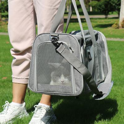 China Airline Pet Carrier Approved Viable Travel Portable Folding Pet Carrier Travel Carrier Bag for Dogs or Cats for sale