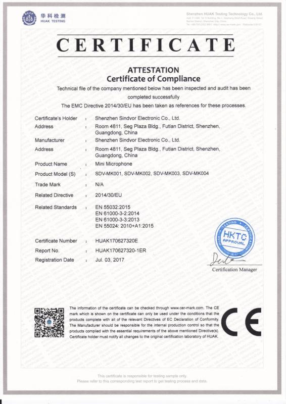 CE - Shenzhen Sindvor Trading Co., Ltd.