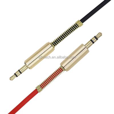 China PC spring coiled 3.5mm audio cable male to aux stereo cable. male stereo audio cable 3.5mm for sale