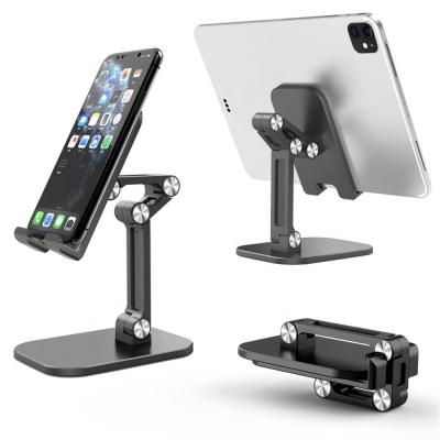 China Adjustable Folding Adjustable Mobile Phone Desk Stand Metal Tablet Holder for iPhone iPad pro and Tablet for sale