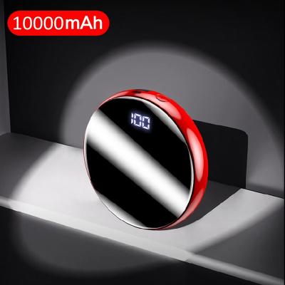 China Portable Digital Power Bank Mini 10000 Mah Powerbank Micro USB Mirror Display Power Bank For Mobile Phones for sale