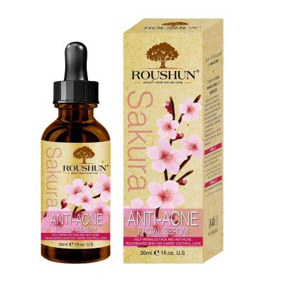 China ROUSHUN Sakura Skin Revitalizer Anti-Acne Facial Serum, Helps Fade Wrinkles and Anti-Acne, Rejuvenates Skin for a Younger Look for sale