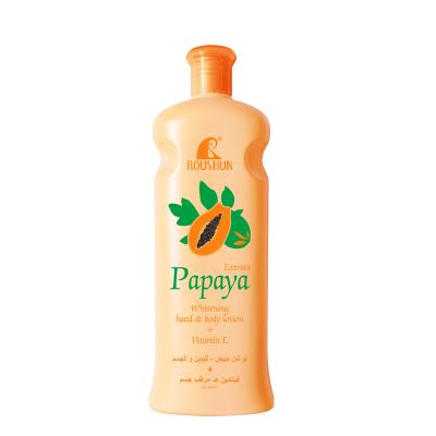 China Whitening ROUSHUN Skin Care Nourishing Body Lotion Whitening and Moisturizing Papaya Body Lotion for sale